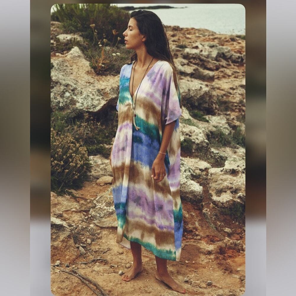 Zara Multi Colored TIE DYE TUNIC DRESS Size XL - XXL - Picture 4 of 14